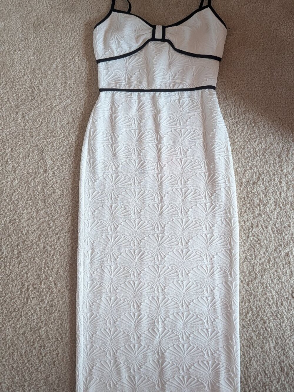 Art Deco White Maxi Dress NWT